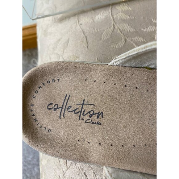 Clarks Collection Womens Beige Slip-On Sandals Leisa Size 8W - Picture 7 of 8